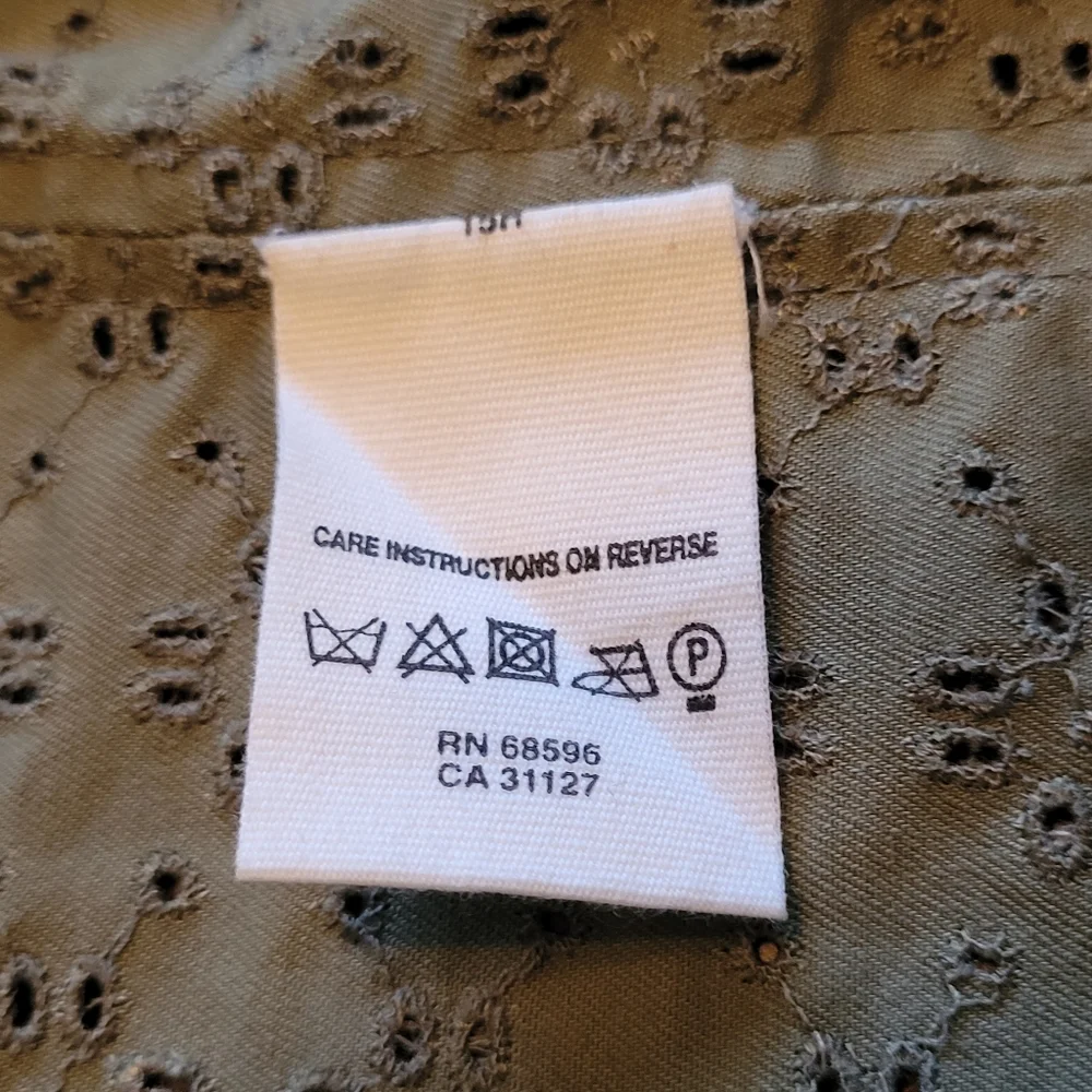 DKNY EMBROIDERED EYELET JACKET | DKNY BLAZER | DKNY JACKET | OLIVE GREEN | EUC